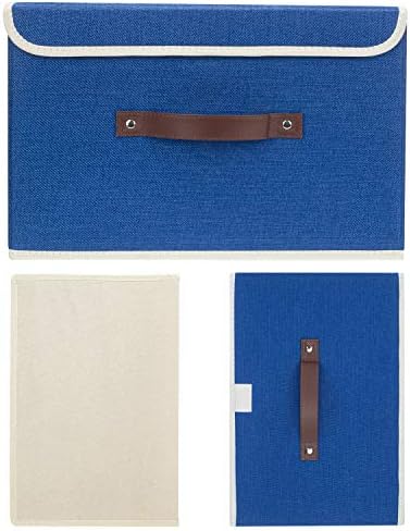 TYEERS Collapsible Storage Boxes, Washable Fabric Storage Bins with Lids, 14.9x9.8x9.8 inches, 3 Pack, Classic Blue - Image 7