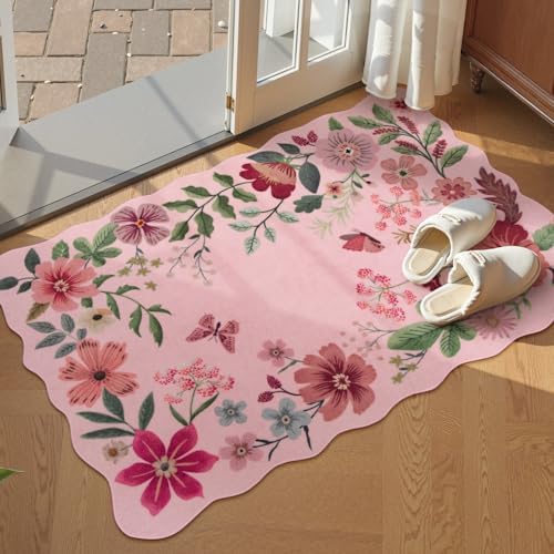 Lahome Floral Washable Entryway Rug, 2X3 Soft Kitchen Rugs Non-Slip by Lahome