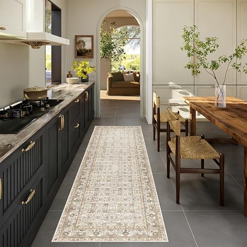 Washable 2x7 Hallway Runner Rug, Non Slip Vintage Low Pile Rugs - Image 4