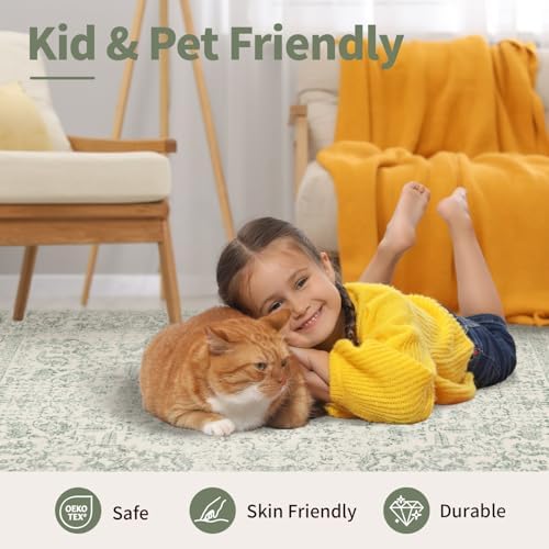 Rugxara 8x10 Area Rugs,Large Rugs for Living Room(Green) - Image 7