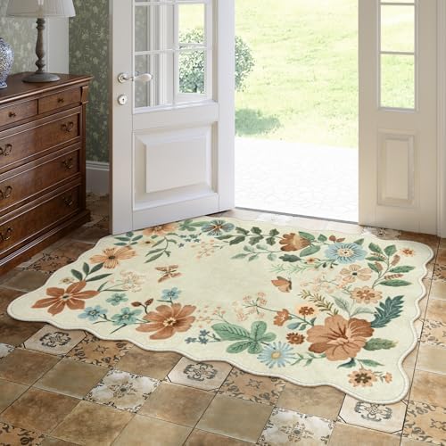 Lahome Floral Machine Washable Rug, Soft 3x5 Rugs for Entryway Bedroom - Image 3