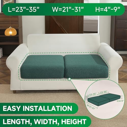 OHSIO Couch Cushion Covers for Sectional Sofa, Stretch Soft Sofa Slipcovers - Image 2