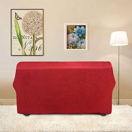 Easy-Going Stretch Loveseat Couch Covers Washable Christmas Red - Image 4