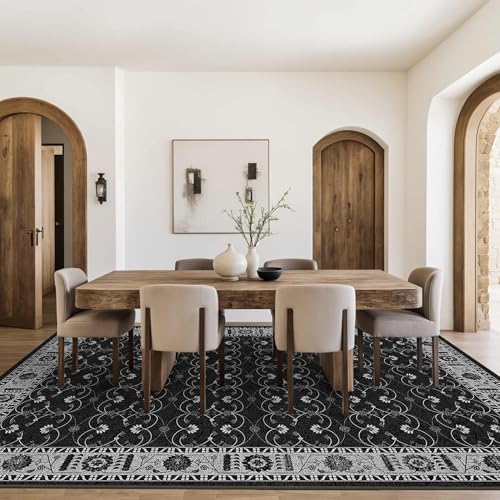 Rugxara 8x10 Area Rugs,Large Rugs for Living Room(Black) - Image 3
