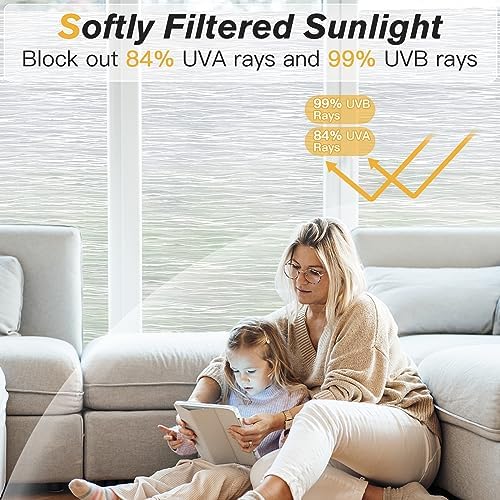 Haton Window Privacy Film, Frosted Glass Non-Adhesive Film, 23.6" x 157.4" - Image 6