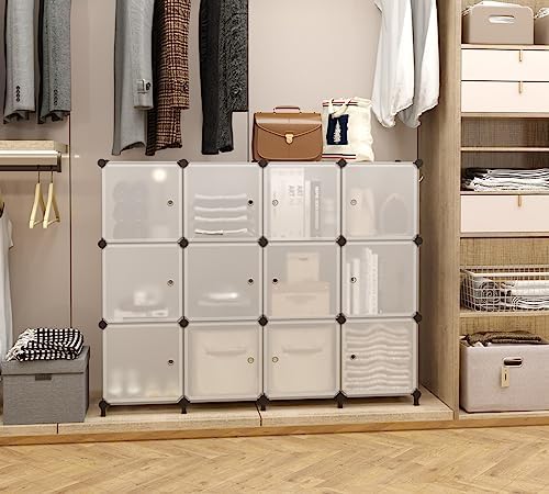 AWTATOS 12 Cube Storage Organizer, Closet Storage Shelves with Doors - Image 5