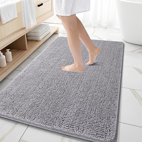 OLANLY Large Bathroom Rugs 59x35, Extra Soft Absorbent Chenille Bath Rugs by OLANLY
