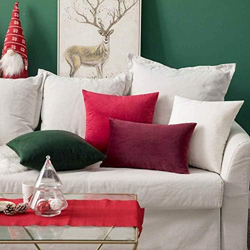 MIULEE Velvet Throw Pillow Covers 16x16 Inch Pack of 2 Red - Image 5