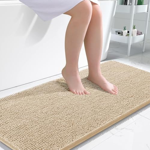 OLANLY Bathroom Runner Rugs 47x24, Extra Soft Absorbent Chenille Bath Rugs by OLANLY