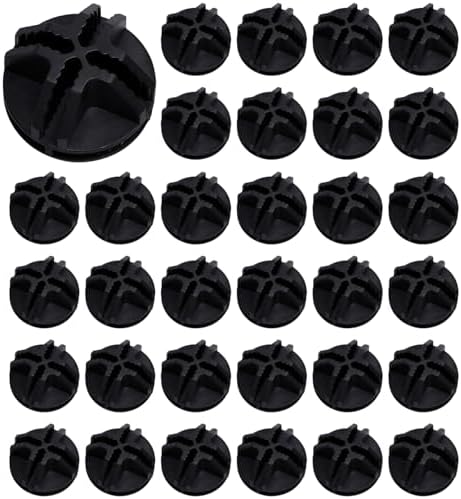 36 Pcs Wire Cube Plastic Connectors for Modular Closet Storage, Replacement Connectors for Metal Grid Shelving Units, White Plastic 36mm Diameter Fit (Black) by YiiSeeJo