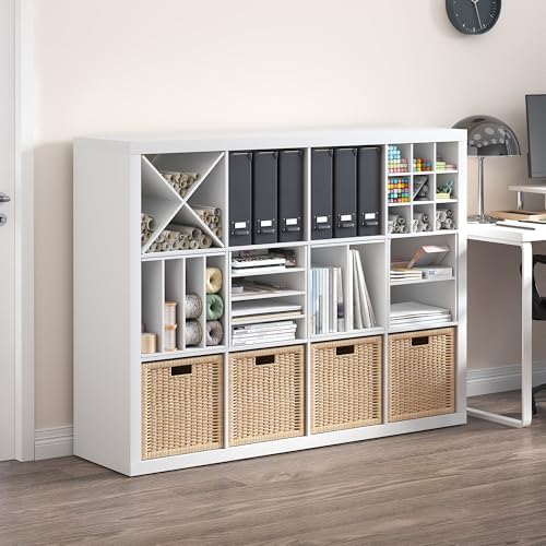 Furinno Cubicle 3-Shelf Cube Insert, 3-Tier Cube Organizer, White - Image 2