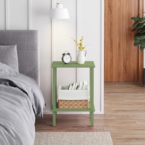 TUTOTAK End Table, Set of 2, Side Table, Nightstand, 2-Tier Storage Shelf - Image 7