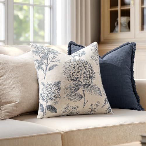 Set of 2 Lumbar Floral Pillow Covers 12x20 Inch Light Blue - Image 5