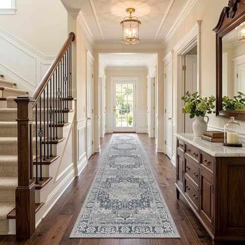 Rugxara 2x10 Washable Runner Rug for Hallway Kitchen Entryway, Taupe/Grey - Image 3