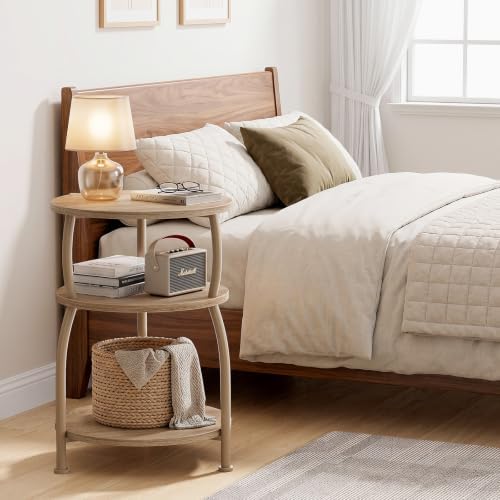 3-Tier Round Side Table, 15.7 inch End Table Nightstand - Image 5