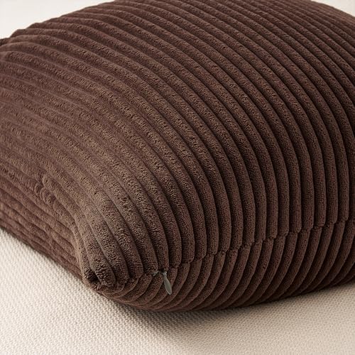 Topfinel 20 by 20 Pillow Covers Set of 4 Rustic Modern Soft Corduroy Striped Decorative Cushion Cover Gold Brown Gradient Farmhouse Pillow Case for Sofa Couch Living Room Bedroom - Image 4