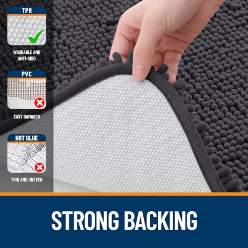 OLANLY Large Bathroom Rugs 47x32, Extra Soft Absorbent Chenille Bath Rugs - Image 6