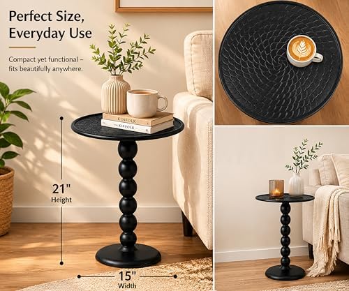 CLEENTABLE Sunburst Round End Table, Gold Metal, 21 in. H - Image 3