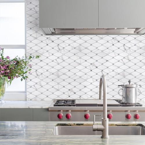 STICKGOO 10 Sheets Peel and Stick Backsplash, Calacatta - Image 2