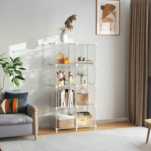 AWTATOS 8 Cube Storage Organizer, Closet Organizer Storage Shelf, Clear - Image 2