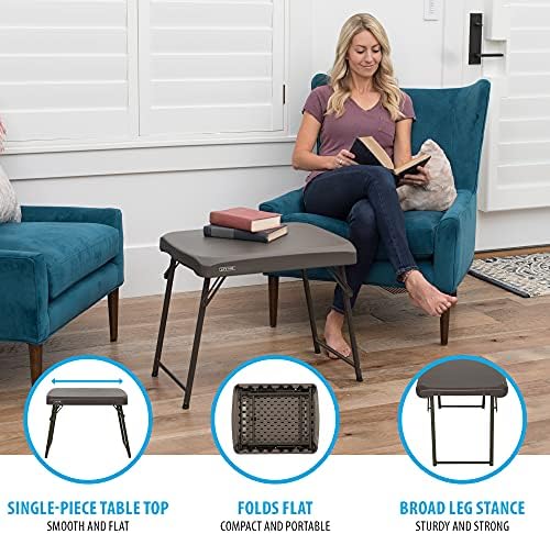 LIFETIME 280488 Compact Folding Low Side Table for Camping, Brown - Image 5