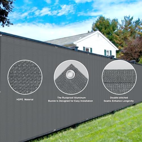 COOLBOYS Customized 3'x45' Dark Grey Balcony Privacy Screen Fence Cover - Image 3