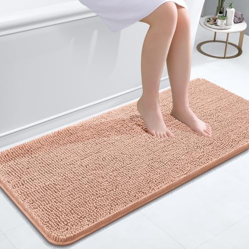 OLANLY Bathroom Runner Rugs 47x20, Extra Soft Absorbent Chenille Bath Rugs by OLANLY