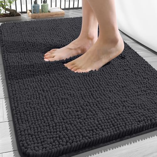 OLANLY Bathroom Rugs 34x21, Extra Soft Absorbent Chenille Bath Rugs by OLANLY