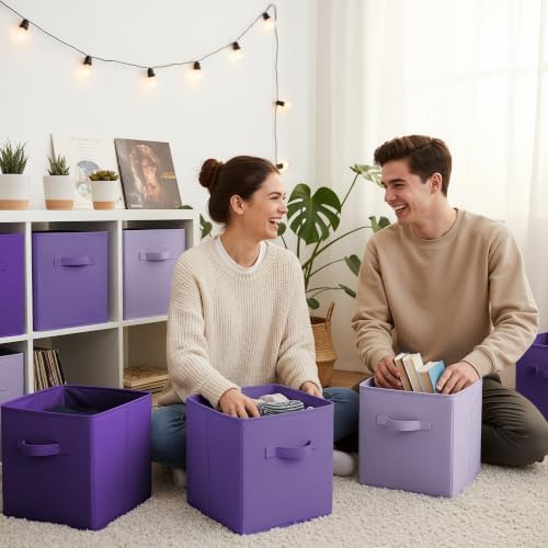 GRANNY SAYS 11x11 Cube Storage, 8-Pack Fabric Storage Bins, Purple Gradient - Image 3