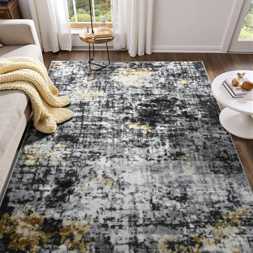 Modern Abstract 3x5 Rug, Non Slip Entryway Rug, Soft Machine Washable Rug by Enqinar