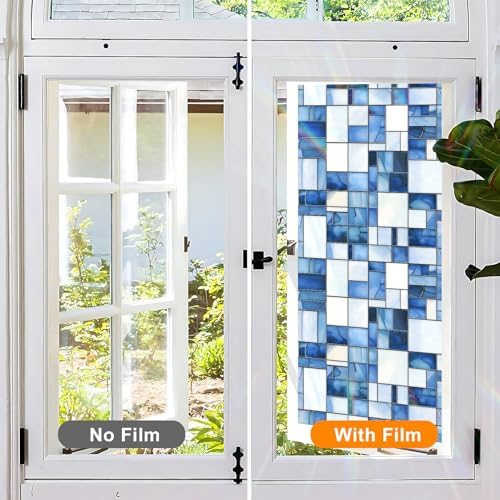 Window Privacy Film Frosted Glass Window Sticker Window Film Static Glass Cling Tint Non-Adhesive for Home Door Decorative Frosting Cover 17.5 X 78.7 inch - Image 5
