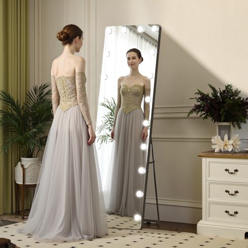 Kosmonia 62"x20" Hollywood Full Length Mirror with Light, 20 Dimmable Bulbs - Image 7