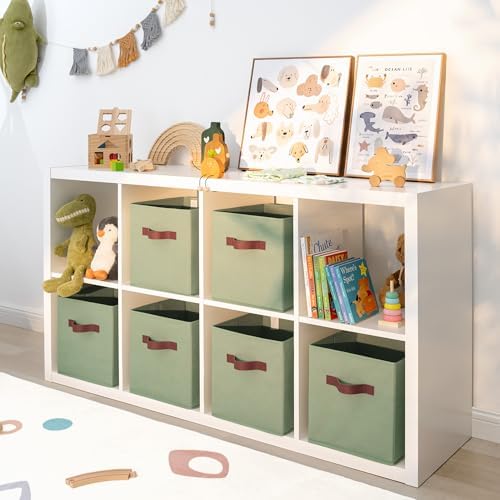 GRANNY SAYS 11 Inch Fabric Storage Cubes, 6-Pack, Sage Green - Image 2