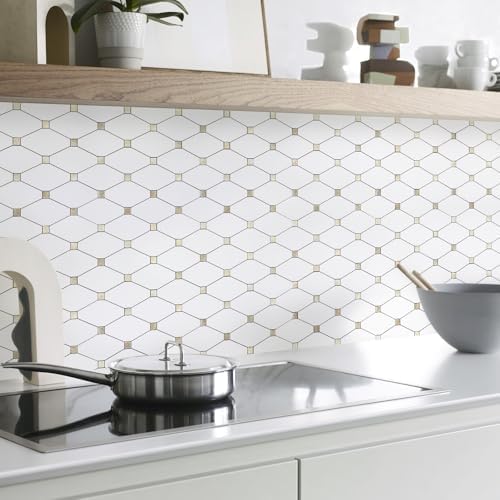 STICKGOO 10 Sheets Peel and Stick Backsplash, Pure White - Image 2
