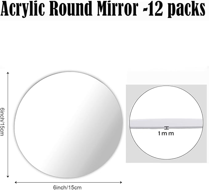 12PCS Round Mirror Plates for Centerpieces, Mirror Trays Flat 6“ Circle Mirrors for Tables Mirror Centerpieces, Circle Mirror Candle Plates for Table Centerpieces Wedding Party (6inch) - Image 4