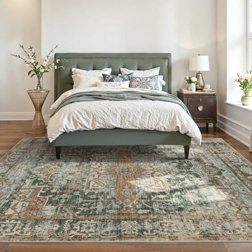 Rugxara Green 6x9 Area Rugs Washable Rug for Living Room Dining Bedroom - Image 3
