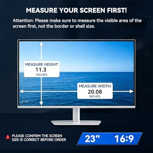 [2-Pack] 23 inch Privacy Screen for Monitor 16:9 Aspect Ratio Widescreen, Eye Protection Anti Blue Light Glare Computer Monitor Privacy Filter, 23inch Removable Black Blackout Anti Spy Desktop Security Privacy Filter - Image 2