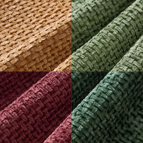 MIULEE Soft Decorative Chenille Pillow Covers Christmas Dark Green 18x18 - Image 6