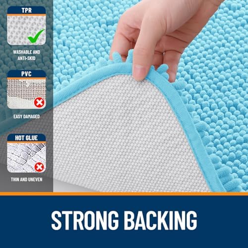 OLANLY Bathroom Runner Rugs 47x24, Extra Soft Absorbent Chenille Bath Rugs - Image 6