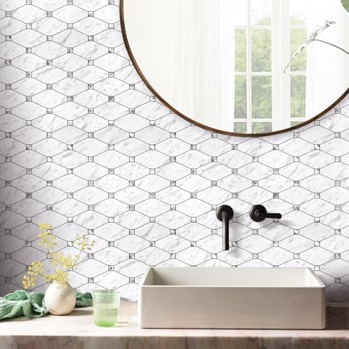 STICKGOO 10 Sheets Peel and Stick Backsplash, Carrara White - Image 5
