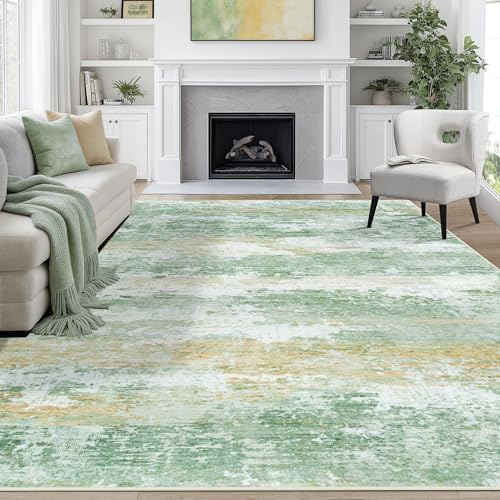 Aelenmu 9x12 Area Rugs for Living Room Washable Bedroom Dining Room Green by Aelenmu