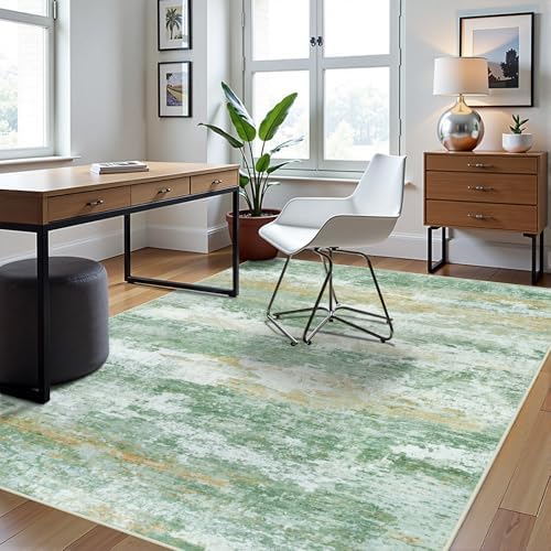 Aelenmu 6x9 Area Rugs for Living Room Washable Bedroom Dining Room Green - Image 4
