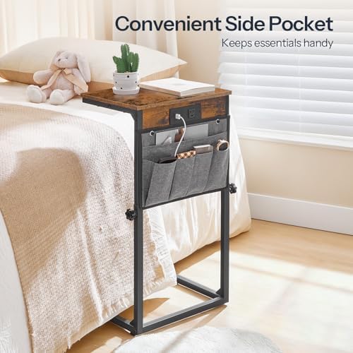 HOOBRO Side Table for Couch, Adjustable Height C Shaped End Table - Image 6