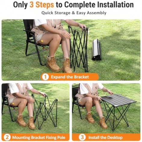 Folding Camping Table – Ultralight Aluminum Portable Table for Camping, Hiking, Backpacking, Picnic, Beach, BBQ – Compact Lightweight Collapsible Travel Side Table for Outdoor, RV, (1) - Image 4