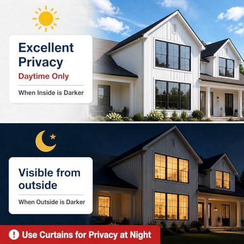 WPCTEV One Way Window Privacy Film, Mirror Tint, Silver, 17.5In x 6.5Ft - Image 2