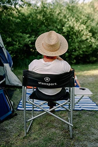 Stansport Directors Chair with Side Table, One Size, Black - Image 2