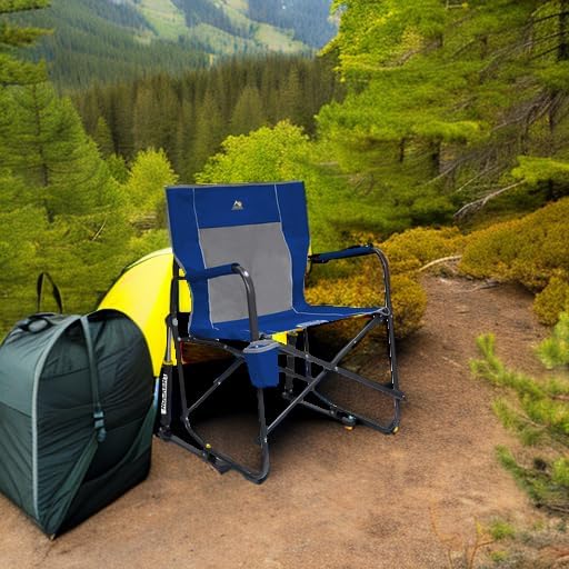 GCI Outdoor Freestyle Rocker Camping Chair | Portable Folding Rocking Chair with Solid, Durable Armrests, Drink Holder & Comfortable Backrest — Royal Blue - Image 5