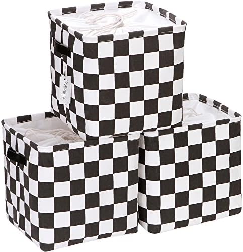 Hinwo Collapsible Canvas Storage Cubes with Handles, 11-Inch, 3-Pack by Hinwo