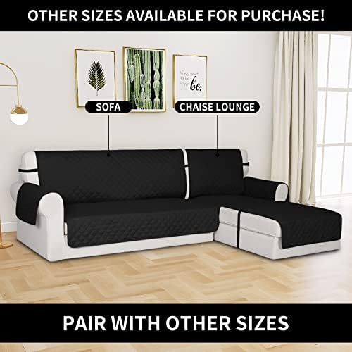 Easy-Going Reversible Couch Cover, Chaise Lounge, Black/Black - Image 2