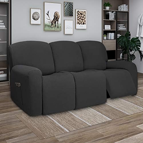 PureFit Super Stretch 3 Seats Recliner Sofa Couch Cover with Pocket - Image 2